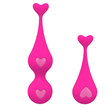 Female Silicone Kegel Balls / Elastic Women's Vagina Trainer With Hearts / G-Spot Massager - EVE's SECRETS